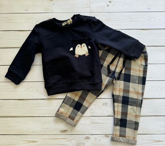 Penguin Checkered Knit Set/EMC