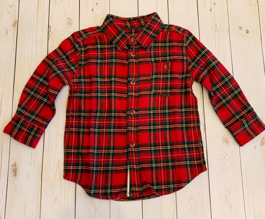 Red Plaid Button Down Shirt/Hatley