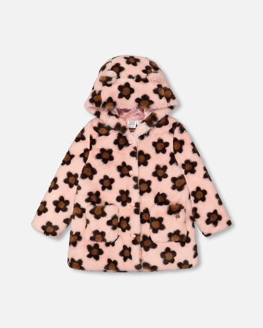 Flowers Fur Hooded Coat/Deux par Deux