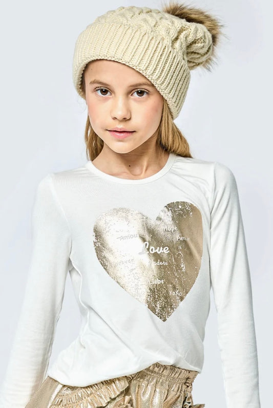 Foil Heart Top/Hannah Banana