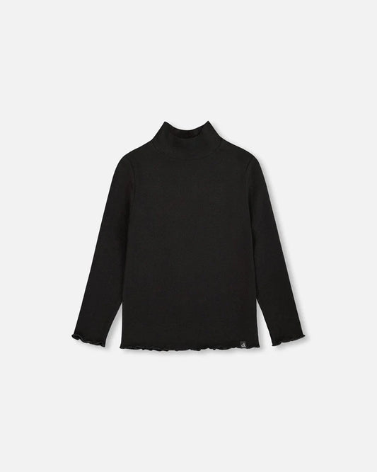 Rib Mock Neck Long Sleeve/Deux Par Deux