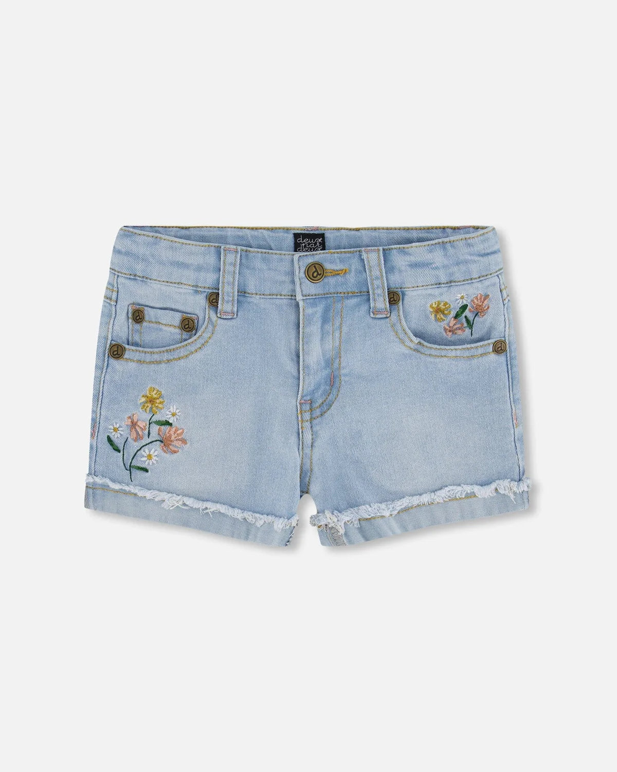 Denim Shorts Embroidery/Deux Par Deux