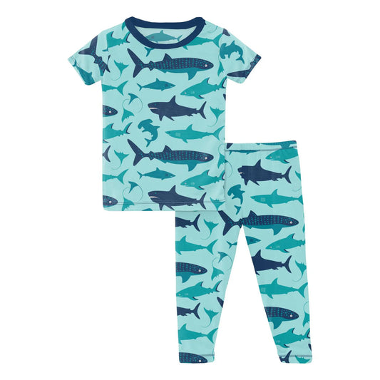 S/S Pajama Set Sky Shark/KicKee Pants