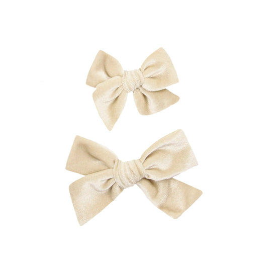 Velvet Latte Bow Clip/Lou Lou