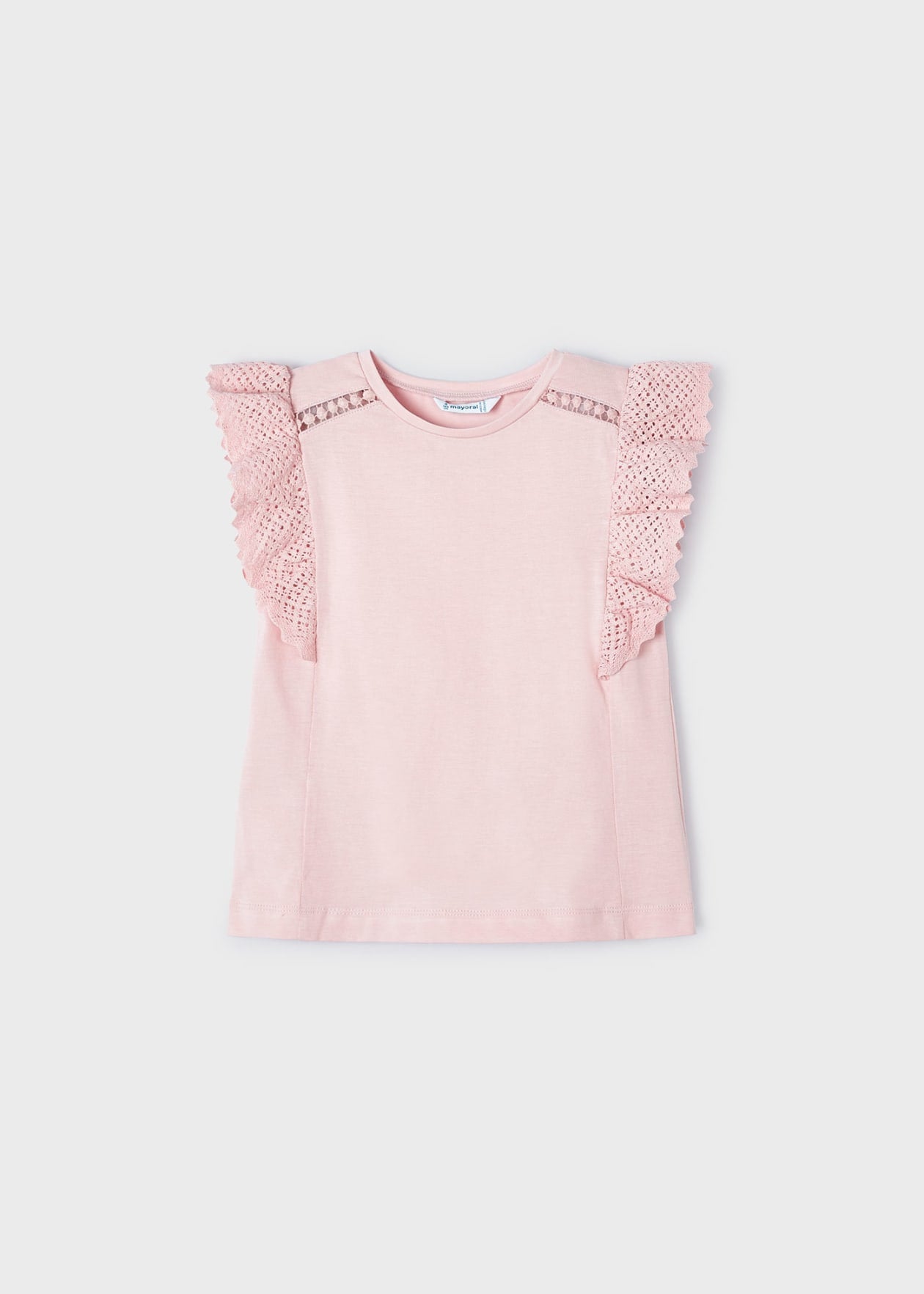 s/s Girl T-shirt w/lace/Mayoral