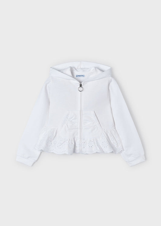 Girl Ruffled Zip Hoodie/Mayoral