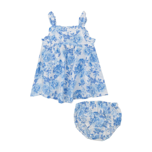 Roses In Blue Ruffle Sundress/Angel Dear