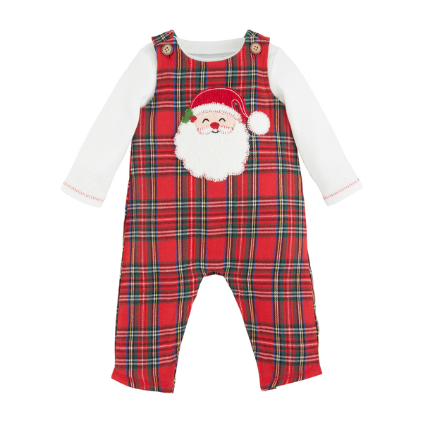 Santa Tartan Longall Set/Mud Pie